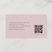 Carte De Visite Pink Coquette Bow QR Code (Dos)
