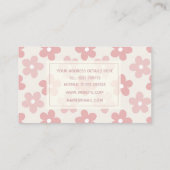 Carte De Visite Pink Cream Daisy Flowers Retro Pattern (Dos)