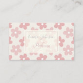 Carte De Visite Pink Cream Daisy Flowers Retro Pattern (Devant)