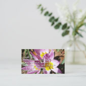 Carte De Visite Pink Crocuses Spring Floral (Debout devant)