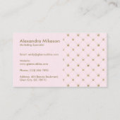 Carte De Visite Pink Crown Pattern Luxury (Dos)