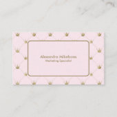 Carte De Visite Pink Crown Pattern Luxury (Devant)