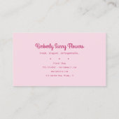 Carte De Visite Pink Cute Florist Shop (Dos)