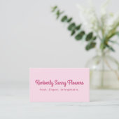 Carte De Visite Pink Cute Florist Shop (Debout devant)