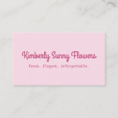 Carte De Visite Pink Cute Florist Shop (Devant)