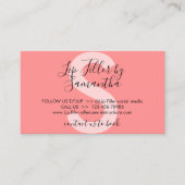 Carte De Visite Pink Cute Lip Filler Instructions de suivi (Devant)