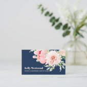 Carte De Visite Pink Dahlia Flowers consultant en beauté (Debout devant)