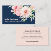 Carte De Visite Pink Dahlia Flowers consultant en beauté (Devant / Derrière)