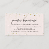 Carte De Visite Pink Daisy Flower Chic Élégant Signature Script (Dos)
