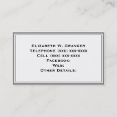 Carte De Visite Pink Dk Gray White LG Chevron Gray Name Monogram (Dos)