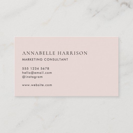 Carte De Visite Pink | Elegant Script (Dos)