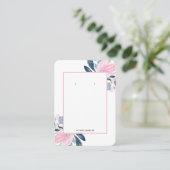 Carte De Visite Pink Floral Earring Display Holder (Debout devant)