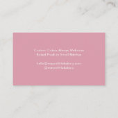 Carte De Visite Pink Floral Mixer Bakery Pastry Chef (Dos)