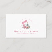 Carte De Visite Pink Floral Mixer Bakery Pastry Chef (Devant)
