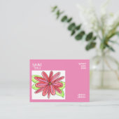 Carte De Visite Pink Flower Business Cards (Debout devant)