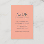 Carte De Visite Pink Garden Florist Landscaper Architecte (Dos)