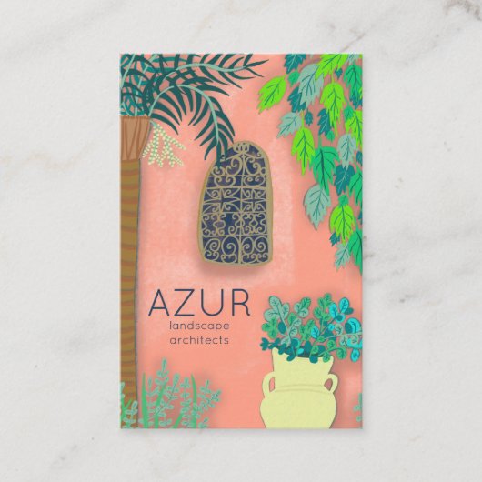 Carte De Visite Pink Garden Florist Landscaper Architecte (Devant)