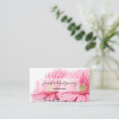 Carte De Visite Pink Gerbera Daisies Elegant Photo (Debout devant)