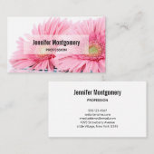 Carte De Visite Pink Gerbera Daisies Elegant Photo (Devant / Derrière)