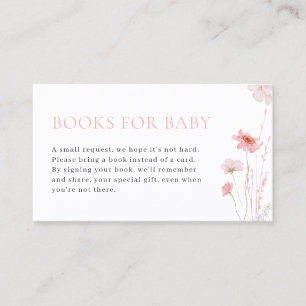 Carte De Visite Pink Girl Baby in Bloom Livres pour Baby Card