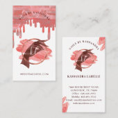 Carte De Visite Pink Glam Nail Art Manicon Salon Script Monogramme (Devant / Derrière)