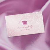 Carte De Visite Pink Glitter Bread Logo Bakery