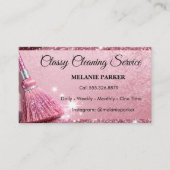 Carte De Visite pink Glitter Classy Cleaning Services (Devant)