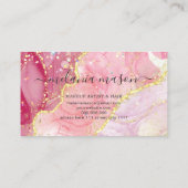 Carte De Visite Pink Gold Moderne Aquarelle Parties scintillant d' (Dos)