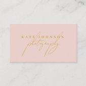 Carte De Visite Pink Gold Signature Script QR Code Médias sociaux (Devant)