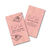 Carte De Visite Pink & Gold Specks Hand Nail Salon