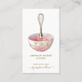 Carte De Visite Pink Gold Whisk Bowl Baker Pastry Chef (Devant)
