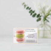 Carte De Visite Pink Green Bakery Baker Pâtisserie Chef Macaron (Debout devant)