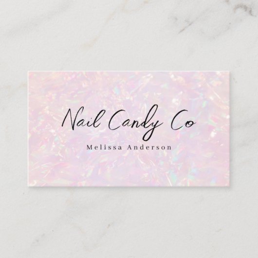 Carte De Visite Pink Holographic QR Code Luxe (Devant)