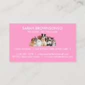Carte De Visite Pink Home Chiens de compagnie Chats (Dos)