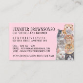 Carte De Visite Pink Home Pet Cats (Dos)