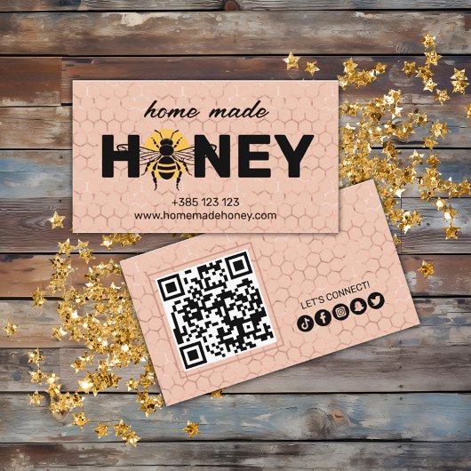 Carte De Visite Pink Honeycomb miel fait maison