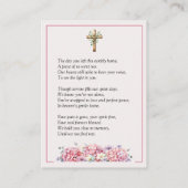 Carte De Visite Pink Hydrangea Memorial Photo Prayer Card (Dos)