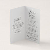 Carte De Visite Pink Hydrangea Watercolor Funeral Prière (Intérieur)