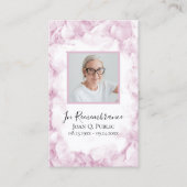 Carte De Visite Pink Hydrangea Watercolor Funeral Prière (Devant)