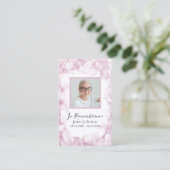 Carte De Visite Pink Hydrangea Watercolor Funeral Prière (Debout devant)