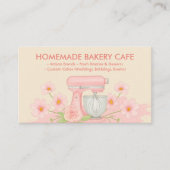 Carte De Visite Pink Jaune Vert Floral boulangerie pâtisserie pâti (Devant)