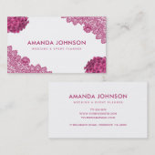 Carte De Visite Pink Lace Hydrangea Floral Mariage Planificateur d (Devant / Derrière)