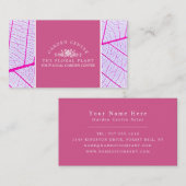 Carte De Visite Pink Leaf, Garden Center, Horticulteur (Devant / Derrière)