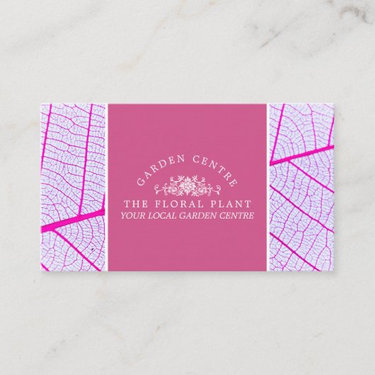 Carte De Visite Pink Leaf, Garden Center, Horticulteur (Devant)
