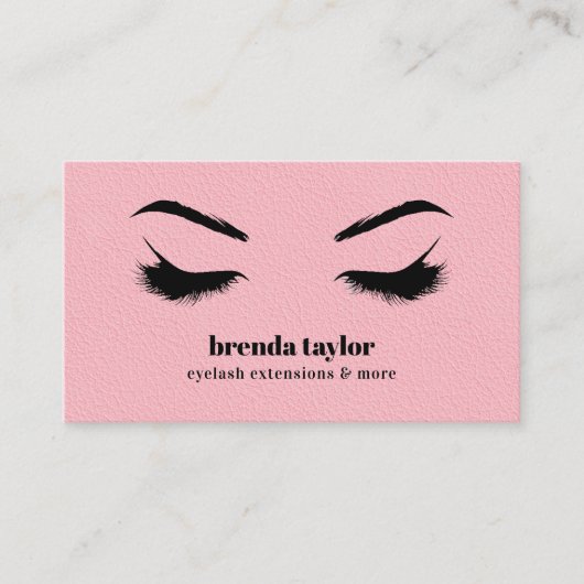 Carte De Visite PINK LEATHER chic Eyelash Browbar professionnel (Devant)