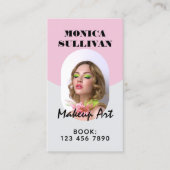 Carte De Visite Pink light gray minimalist makeup (Devant)
