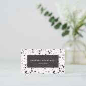 Carte De Visite Pink Lilac Gray Terrazzo Pattern Interior Design (Debout devant)