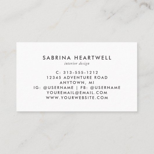 Carte De Visite Pink Lilac Gray Terrazzo Pattern Interior Design (Dos)