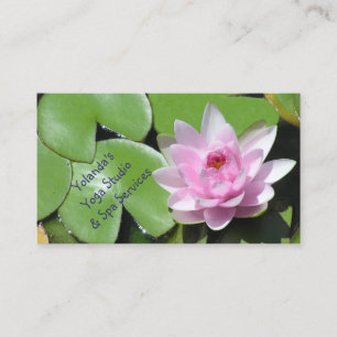 Carte De Visite Pink Lotus Blossom et Green LilyPads, personnalisa