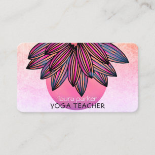 Carte De Visite Pink Lotus Fleur Yoga Méditation Enseignant